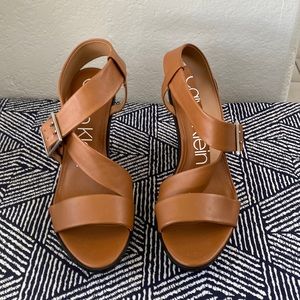 Calvin Klein Women’s Wedge Sandals Brown size 11